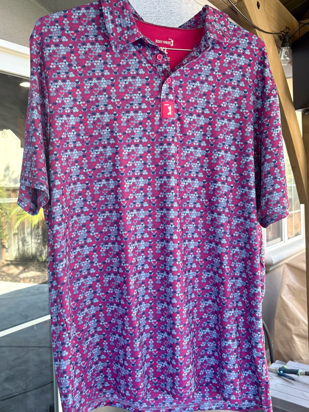 Bogy Bros Men’s Pink Patterned Golf Polo